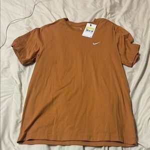 Nike Short Sleeve Tee in Burnt Orange with White Swoosh